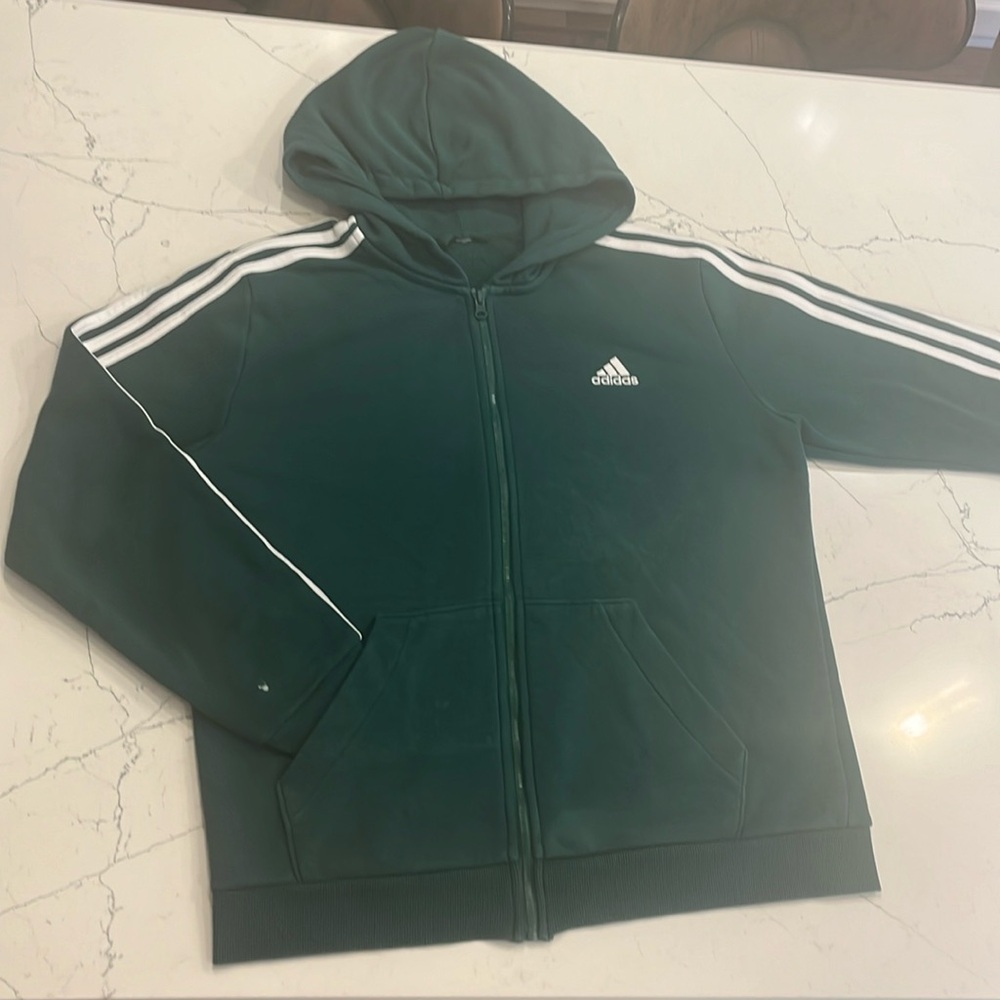 Adidas full-zip hoodie, dark green